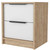 19" White And Natural Wood Two Drawer Nightstand
