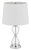 24" Clear Metal Table Lamp With White Empire Shade