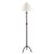 57" Black Traditional Shaped Floor Lamp With White Empire Shade