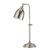 26" Nickel Metal Adjustable Table Lamp With Nickel Dome Shade