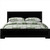 Black Inlaid Panels Solid Wood Queen Bed Frame