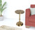 19" Gold Aluminum Round Pedestal End Table