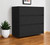 33" Black Three Drawer Dresser