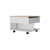 22" Natural And White Wood Lift Top Coffee Table With Two Shelves