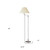 59" Nickel Swing Arm Floor Lamp With Beige Fabric Empire Shade