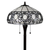63" Brown Two Light Traditional Shaped Floor Lamp With White Stained Glass Bowl Shade