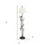 60" Rust Metal Floor Lamp With Brown Fabric Empire Shade