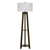 65" Brown Tripod Floor Lamp With White Rectangular Shade