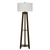 65" Brown Tripod Floor Lamp With White Rectangular Shade