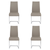 Set of Four Taupe and Silver Upholstered Leather Dining Side Chairs