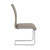 Set of Four Taupe and Silver Upholstered Leather Dining Side Chairs
