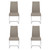 Set of Four Taupe and Silver Upholstered Leather Dining Side Chairs