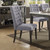 Set of Two Tufted Gray Upholstered Fabric Dining Side Chairs