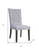 Set of Two Tufted Gray Upholstered Fabric Dining Side Chairs