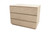 24" Natural Solid Wood Ribbed Texture Three Drawer Nightstand