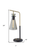24" Black and Gold Metal Desk Lamp With Light Gray Cone Shade