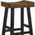 30" Brown and Black Solid Wood Backless Bar Height Bar Chair