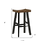 30" Brown and Black Solid Wood Backless Bar Height Bar Chair