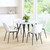 Set of Two White And Black Upholstered Faux Leather Dining Side Chairs