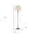 60" Bronze Four Light Traditional Shaped Floor Lamp With Beige Square Shade