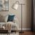 63" Bronze Adjustable Traditional Shaped Floor Lamp With Gray Square Shade