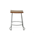 Set of Two 25" Chestnut and Black Solid Wood and Steel Backless Counter Height Bar Chairs