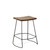 Set of Two 25" Chestnut and Black Solid Wood and Steel Backless Counter Height Bar Chairs