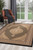 8' Beige And Black Medallion Runner Rug