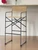 35" Brown And Black Leather And Iron Bar Chair