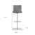 32" Gray And Silver Steel Swivel Low Back Bar Height Bar Chair