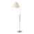 68" Nickel Adjustable Floor Lamp With White Fabric Empire Shade