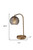19" Antiqued Brass Metal Desk Lamp With Light Gray Swirl Globe Shade