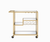 40" Clear and Gold Glass and Iron Rolling Prep Table