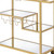 40" Clear and Gold Glass and Iron Rolling Prep Table