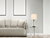 28" Clear Metal Table Lamp With White Empire Shade