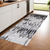 8' Gray And Ivory Abstract Runner Rug
