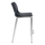 Set of Two 25" Black And Silver Faux Leather And Steel Low Back Counter Height Bar Chairs