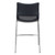 Set of Two 25" Black And Silver Faux Leather And Steel Low Back Counter Height Bar Chairs