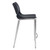 Set of Two 25" Black And Silver Faux Leather And Steel Low Back Counter Height Bar Chairs