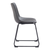 Set Of 2 Black Solid Back Dining Chairs