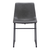 Set Of 2 Black Solid Back Dining Chairs