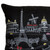 Homeroots Home Decor Paris Nighttime Skyline Standard Lumbar Decorative Pillow, Black and White, 24 Inches