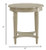 24" Off White Solid Wood Oval End Table With Shelf