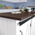 35" Dark Brown and White Wood Rolling Kitchen Cart