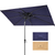 10' Navy Blue Polyester Rectangular Tilt Market Patio Umbrella