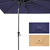10' Navy Blue Polyester Rectangular Tilt Market Patio Umbrella
