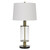 31" Clear Metal Table Lamp With White Empire Shade