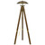 55" Brass Tripod Floor Lamp With Antiqued Brass Dome Shade