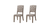 Set of Two Tufted Cream And Brown Upholstered Linen Open Back Dining Side Chairs
