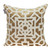 Homeroots Home Decor Beige and Gold Lattice Velvet Throw Pillow